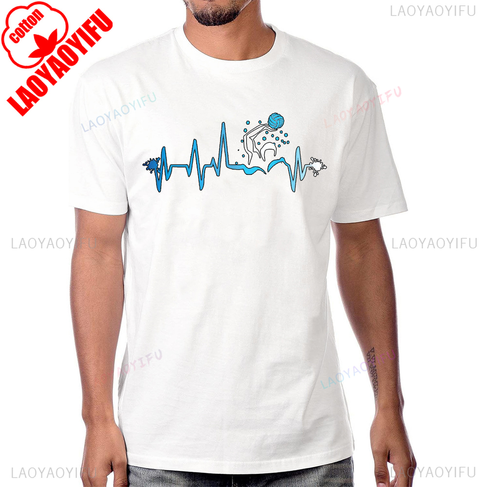 Streetwear Brand T Shirt - Waterpolo Speler Hartslag Grafisch Gedrukt T-shirt
