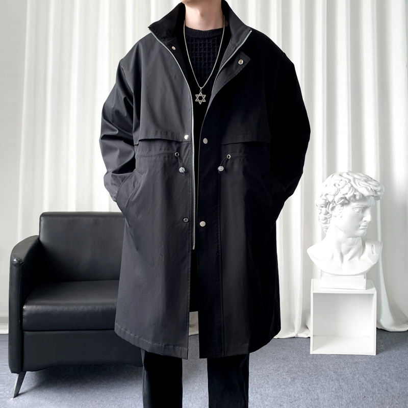 Streetwear Clothing Brand - Trenchcoat Gloednieuwe Geul Koreaanse Herenmode Overjas