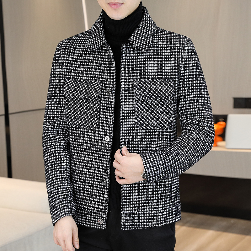 Streetwear Clothing Brand - Merk Winter Plaid Wollen Jassen Mannen